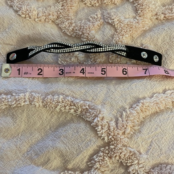 Faux Suede & Rhinestone Twist Bracelet - Picture 4 of 4